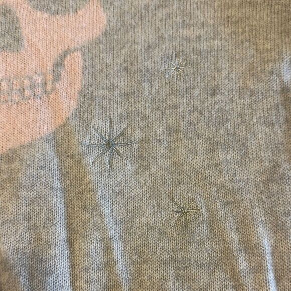 27 Miles Women’s Light Grey Skull Design Cashmere Sweater - Size S - Picture 3 of 9